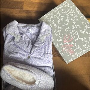 Aria Purple Pajama Set with Slippers